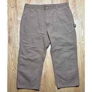 Vtg. Carhartt FR Faded Brown Carpenter Pants Dungaree Fit 40x30 Wide Leg FRB 152